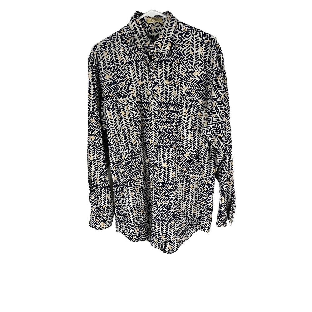 Vintage Saks Fifth Avenue Men’s Button Down Shirt Size Small Linen & Cotton